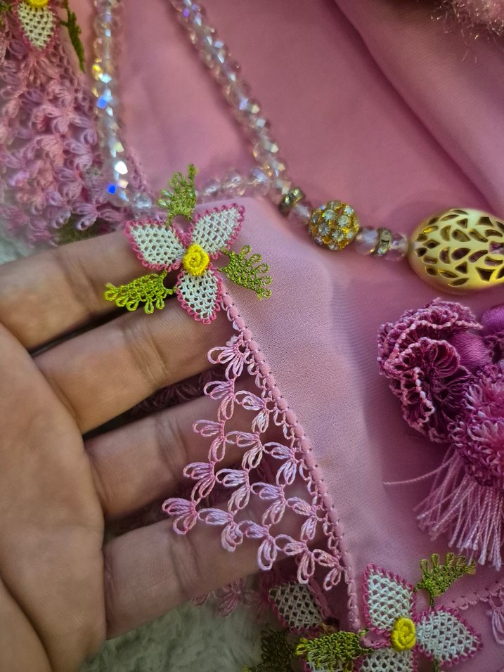 iğne oyası krep takım - Görsel 4