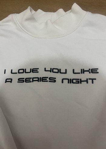 Beyaz Baskılı Kadın Sweatshirt - Görsel 2