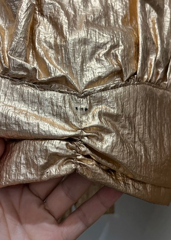 Altın Rengi Drapeli Mini Bluz - Görsel 9