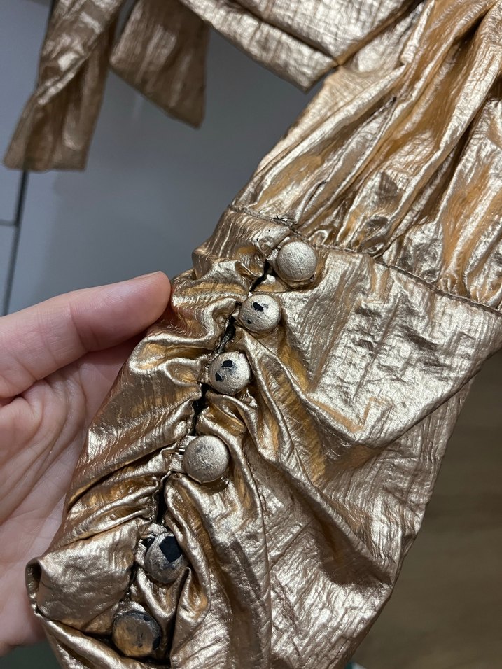 Altın Rengi Drapeli Mini Bluz - Görsel 5