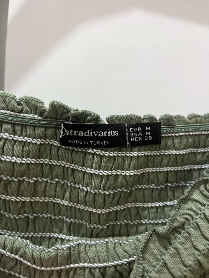 Kadın Yeşil Kısa Örgü Bluz - Görsel 3