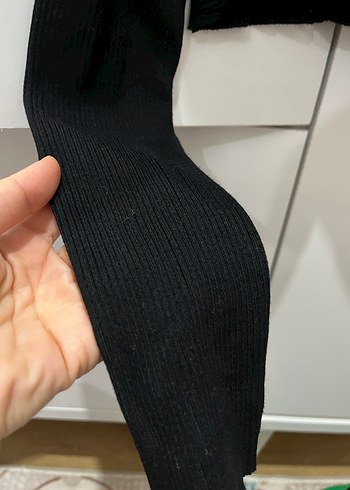 Siyah V Yaka Uzun Kollu Triko Bluz - Görsel 5