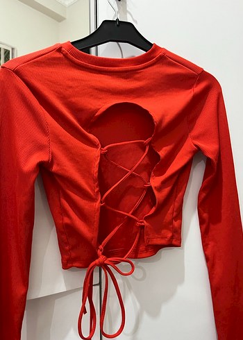 Parlak Kırmızı Uzun Kollu Kadın Kazak - Görsel 2