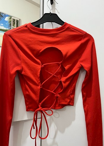 Parlak Kırmızı Uzun Kollu Kadın Kazak - Görsel 3