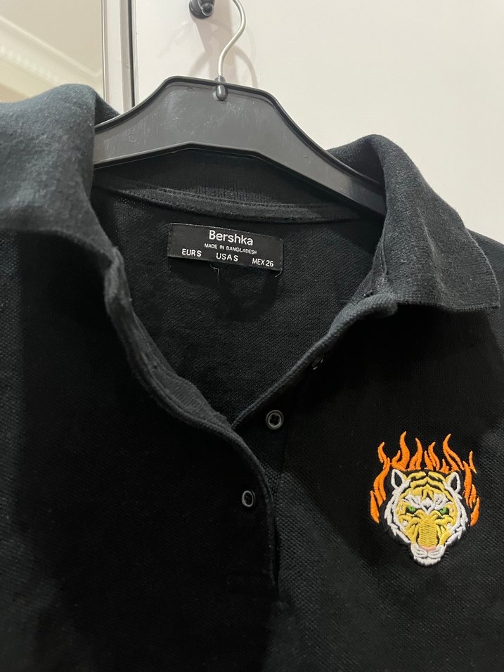 Düğmeli Baskılı Siyah Kadın Sweatshirt - Görsel 4