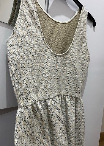 Gri Midi Kolsuz Pilili Kadın Elbise - Görsel 5