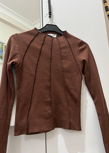 Kahverengi Örgü Kadın Triko - Görsel 2