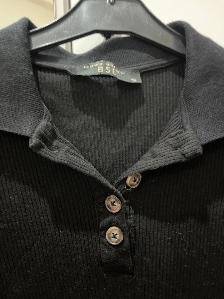 Siyah Düğmeli Uzun Kollu Midi Elbise - Görsel 3