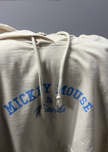 Beyaz Mickey Mouse Baskılı Kadın Sweatshirt - Görsel 2