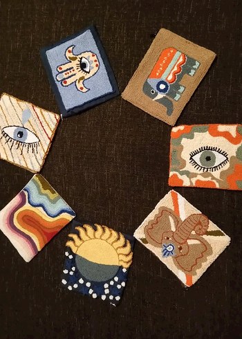 Fatma Ana ve göz işlemeli punch clutch çanta - Görsel 2