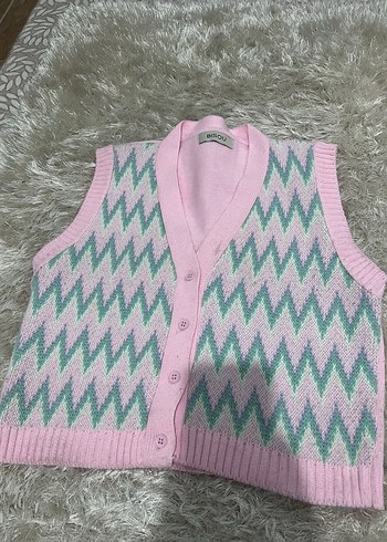 Pembe Triko  Kolsuz Kadın Süveter - Görsel 2