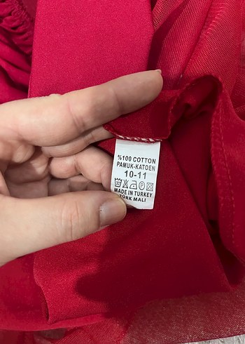 Kız Çocuk Kırmızı Fırfırlı Etek - Görsel 3