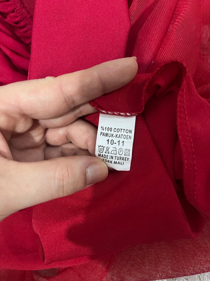 Kız Çocuk Kırmızı Fırfırlı Etek - Görsel 3