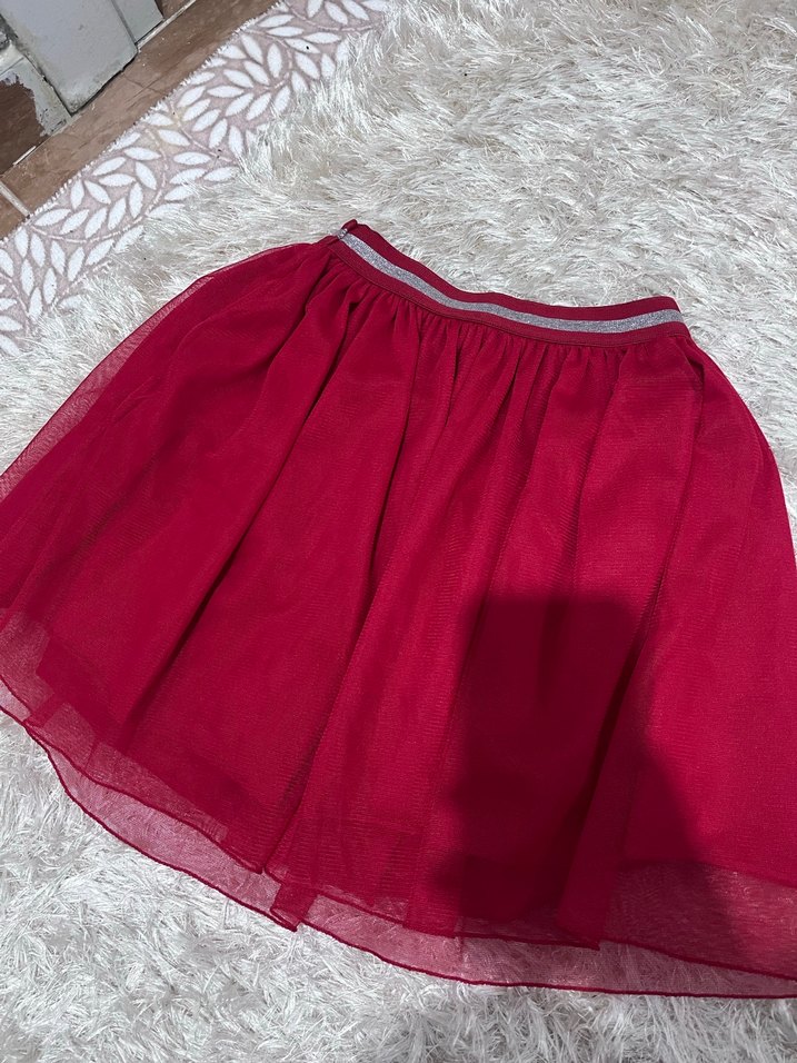 Kız Çocuk Kırmızı Fırfırlı Etek - Görsel 2