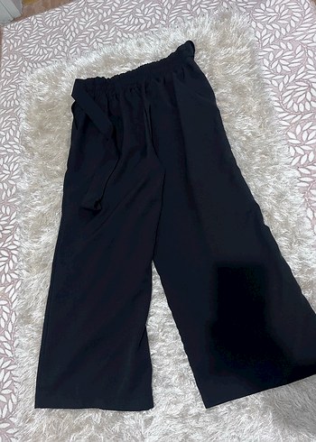 Siyah Kemerli Kadın Kumaş Pantolon - Görsel 2