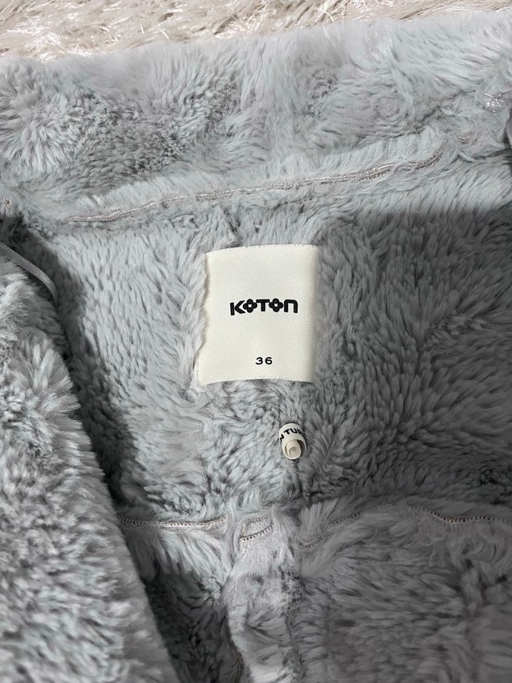 Gri Kadın Midi Boy Kürklü Ceket - Görsel 2