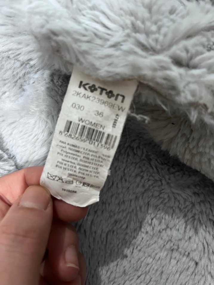 Gri Kadın Midi Boy Kürklü Ceket - Görsel 4