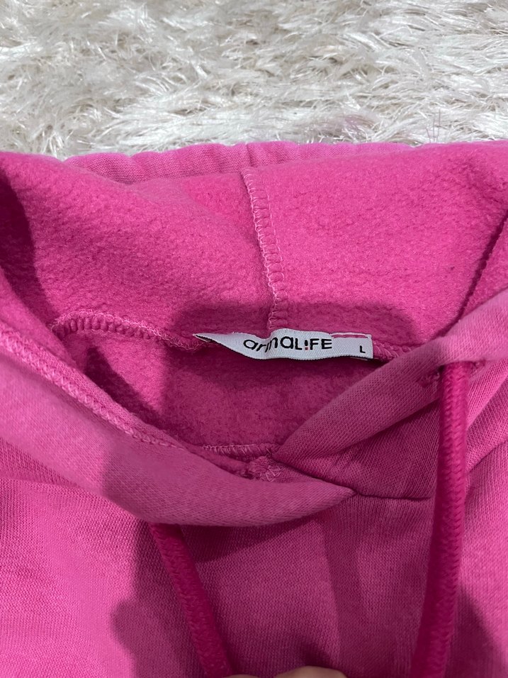 Pembe Kapüşonlu Kadın Sweatshirt - Görsel 2