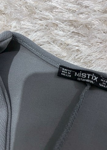 Gri Düğmeli Kadın Kumaş  takım - Görsel 4