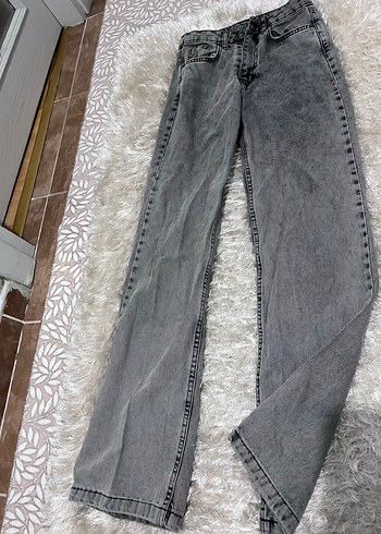 Gri Kadın Kot Pantolon, - Görsel 3