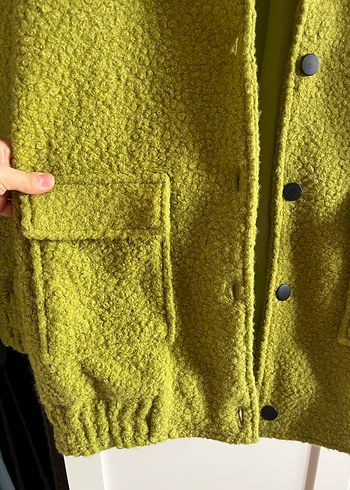 Düğmeli Yeşil Kadın Midi Ceket - Görsel 5