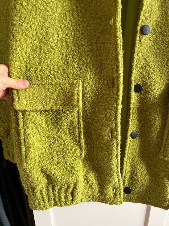 Düğmeli Yeşil Kadın Midi Ceket - Görsel 5