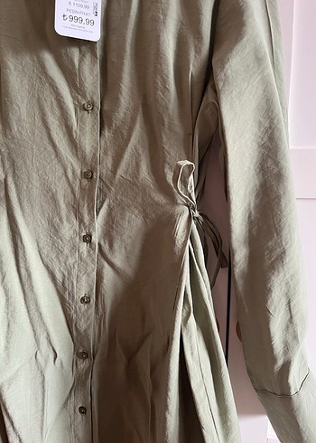 Uzun Kollu Keten Kadın Elbise - Görsel 7