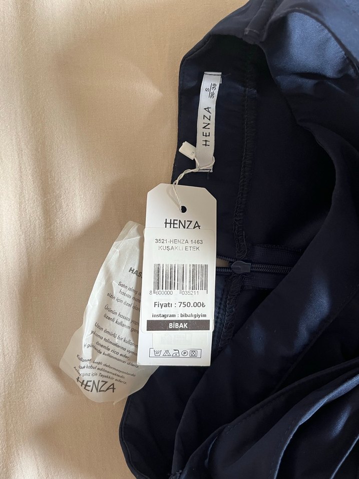 Lacivert Midi Drapeli Kadın Etek - Görsel 5