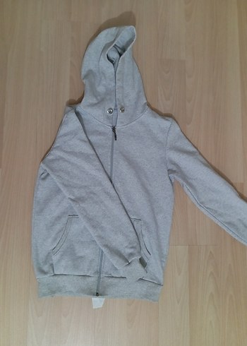 Gri Fermuarlı Kadın Sweatshirt - Görsel 2