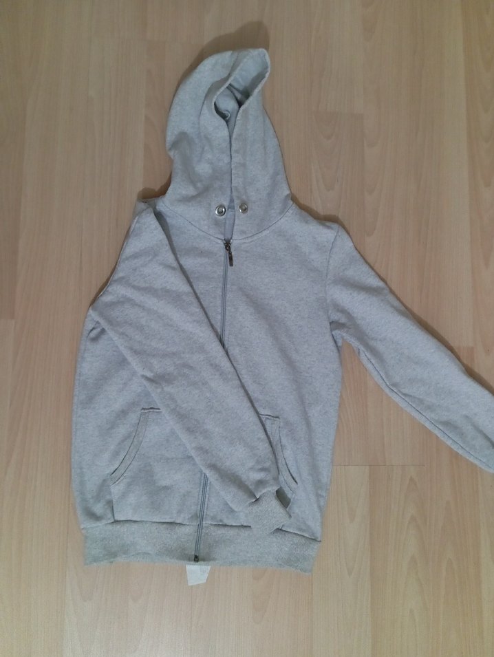 Gri Fermuarlı Kadın Sweatshirt - Görsel 2