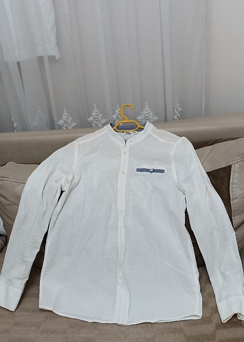 Erkek Beyaz  pamuklu Gömlek, Uzun Kollu, Düğme - Görsel 2