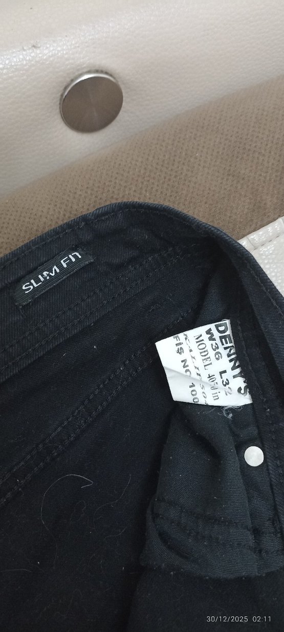 Erkek Siyah Dar Kesim Kot Pantolon - Görsel 3