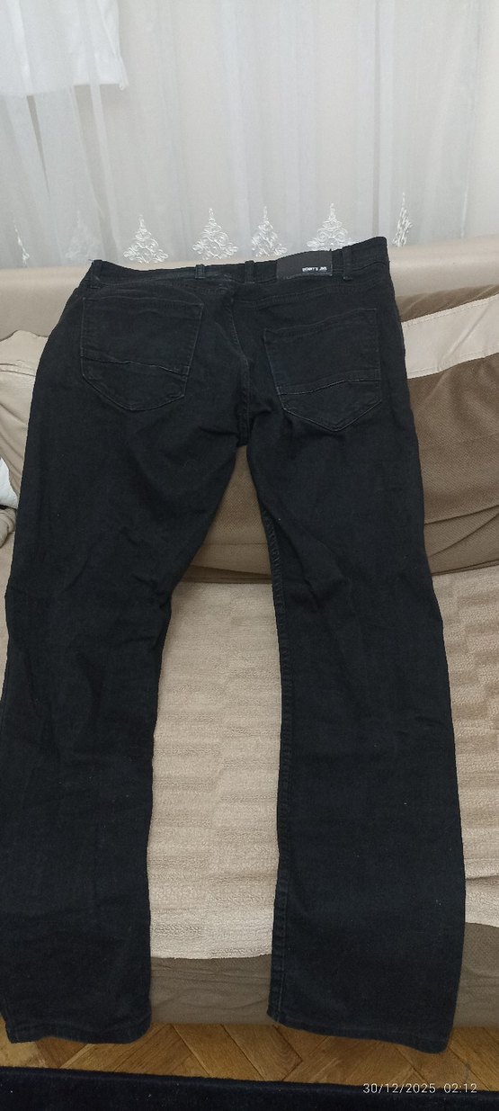 Erkek Siyah Dar Kesim Kot Pantolon - Görsel 2