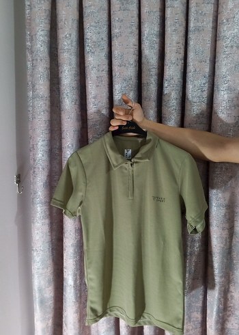 Erkek Haki Fermuarlı Polo Tişört - Görsel 2
