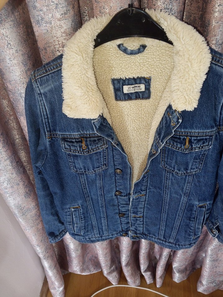 Düğmeli Cep Detaylı Mavi erkek çocuk Kot Ceket - Görsel 3