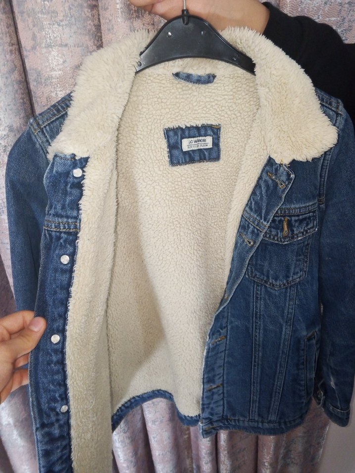 Düğmeli Cep Detaylı Mavi erkek çocuk Kot Ceket - Görsel 5