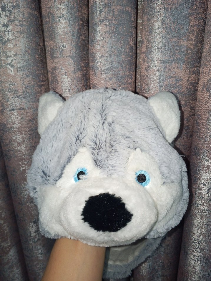 Gri Kurt Figürlü Peluş  Şapka - Görsel 5