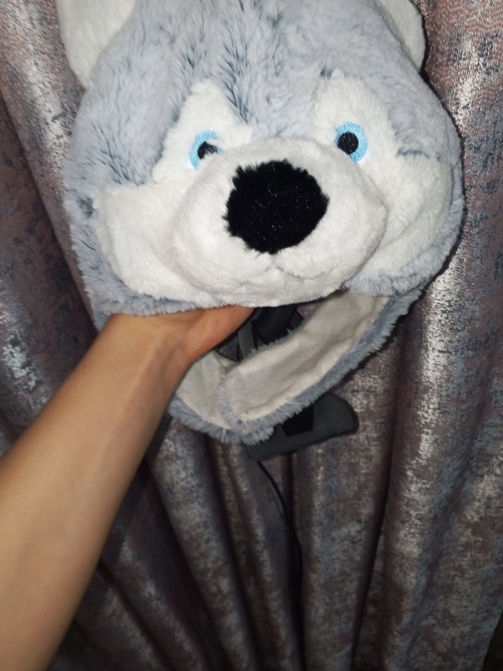 Gri Kurt Figürlü Peluş  Şapka - Görsel 2