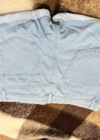 Mavi Mini Kot Şort - Görsel 3