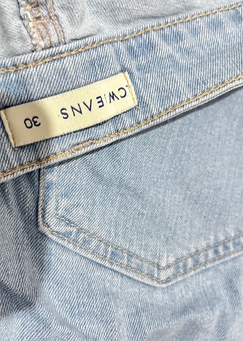 Mavi Mini Kot Şort - Görsel 4