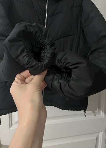 Stradivarius Siyah Fermuarlı Kadın Kışlık Mont - Görsel 5