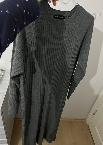 Gri Kadın Triko elbise - Görsel 4