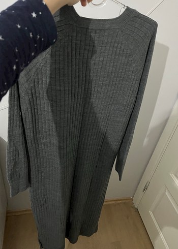 Gri Kadın Triko elbise - Görsel 5