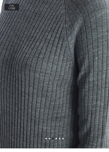 Gri Kadın Triko elbise - Görsel 3