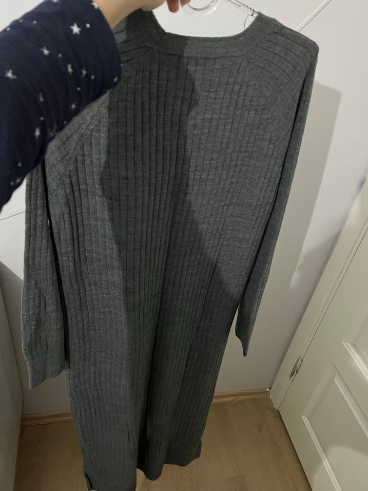 Gri Kadın Triko elbise - Görsel 5