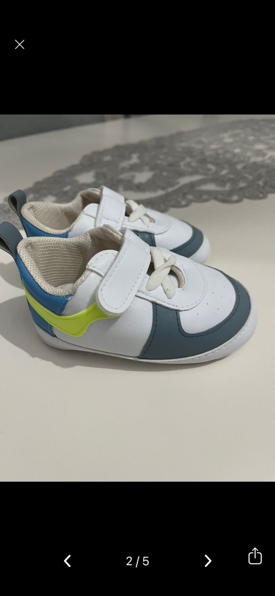 Gri Beyaz Erkek Bebek İlk Adım Ayakkabısı - Görsel 2