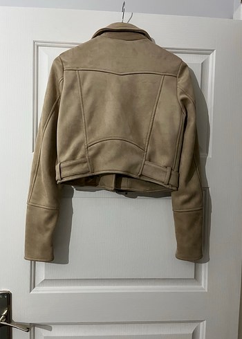 Bej Süet Kemerli Nubuk Ceket - Görsel 5