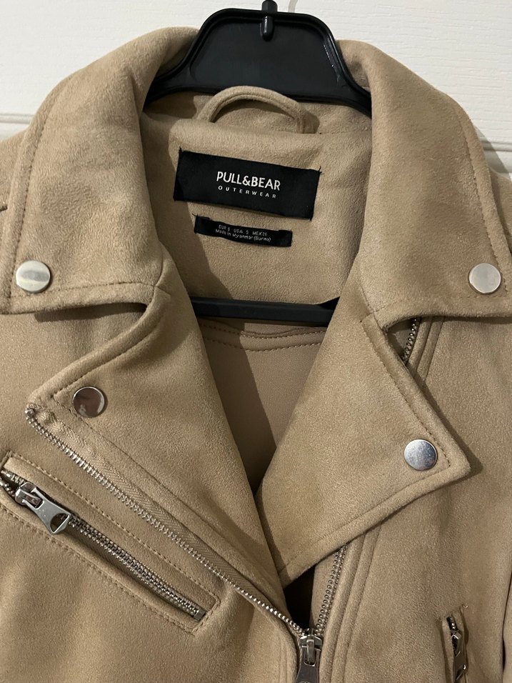 Bej Süet Kemerli Nubuk Ceket - Görsel 4