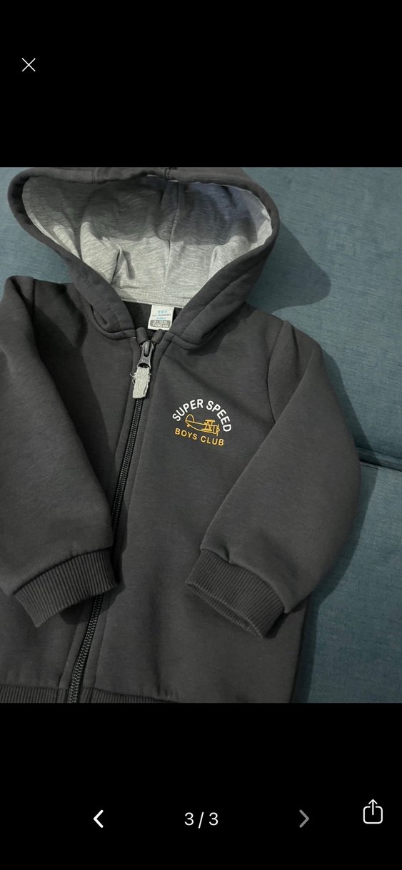 Erkek Çocuk Kapüşonlu Fermuarlı Sweatshirt - Görsel 3