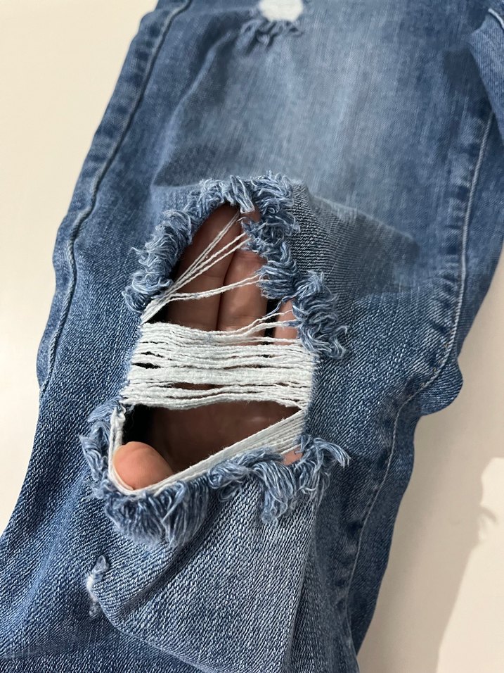 Kadın Mavi Denim Midi Boy Bol Paça Jean - Görsel 2